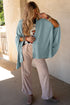 Lace Trim Ribbed Oversize Kimono
